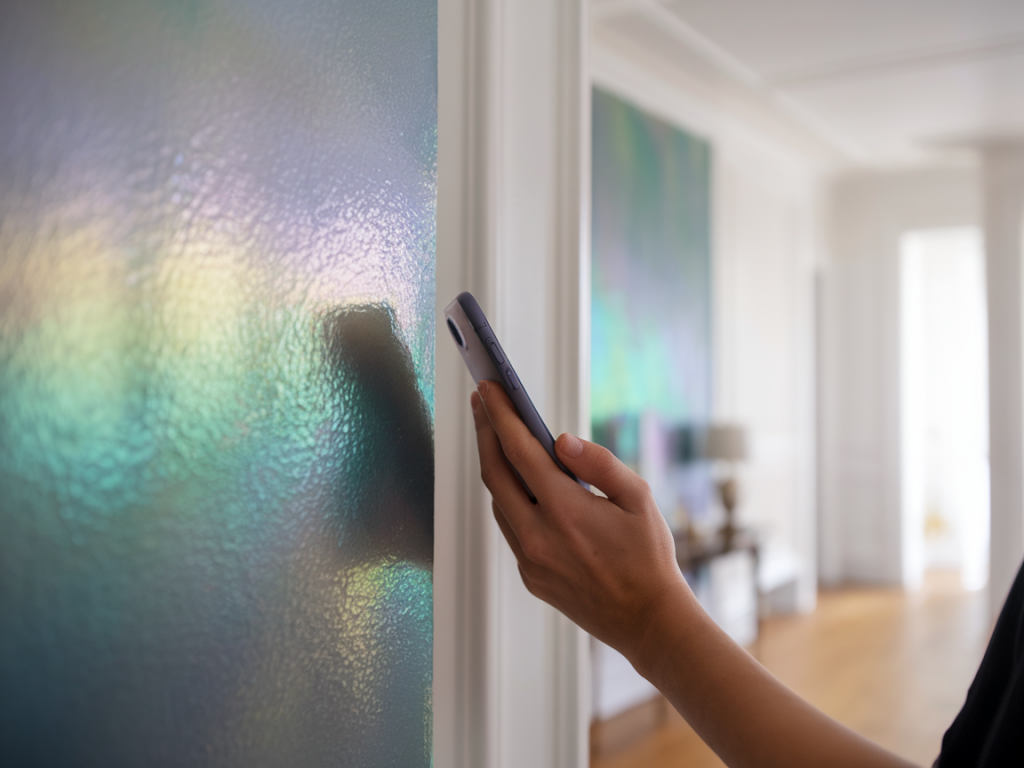 Which portable LED panel settings and camera hacks stop iridescent pigments from blowing out on phone photos