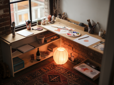 turning tiny studio corners into efficient workflow zones for mixed-media practice