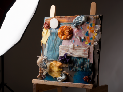 How to light textured mixed-media work for phone photography: one-light set‑up and camera settings