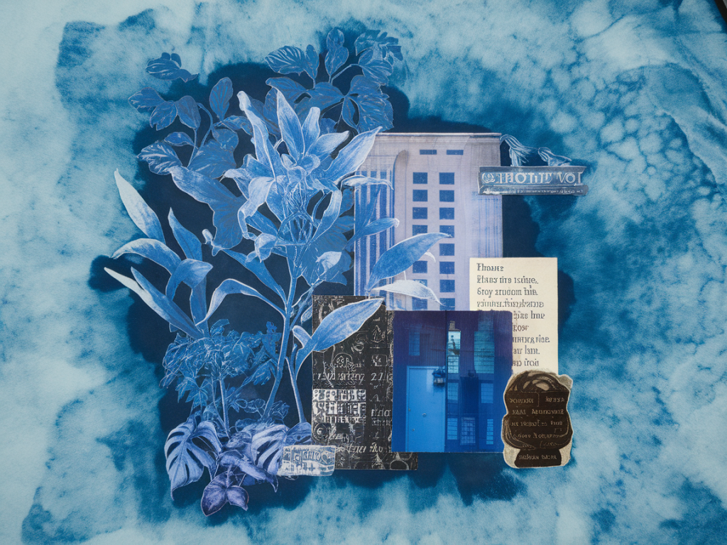 simple cyanotype and collage hybrids for illustrators wanting experimental prints